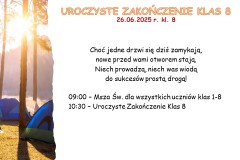 Slajd15 informacja o zakończeniu roku klas 8