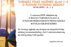 Slajd4 informacja o Turnieju Piłki nożnej klas 1-3