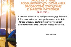 Slajd7 informacja o uroczystym apelu podsumowującym działania śródroczne związane z Patronem