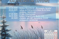 zdjęcie przedstawia kalendarium szkolnego biuletynu informacyjnego o wydarzeniach lutowych